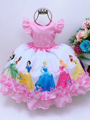 Vestido de festa das princesas disney