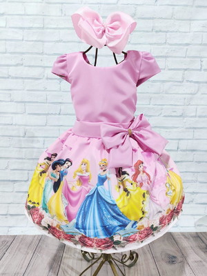Vestido de festa princesas da disney